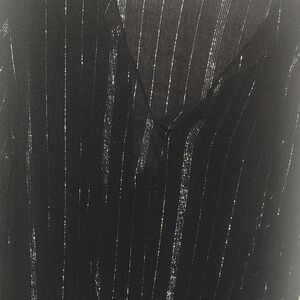 Black and Silver Striped Women's Blouse